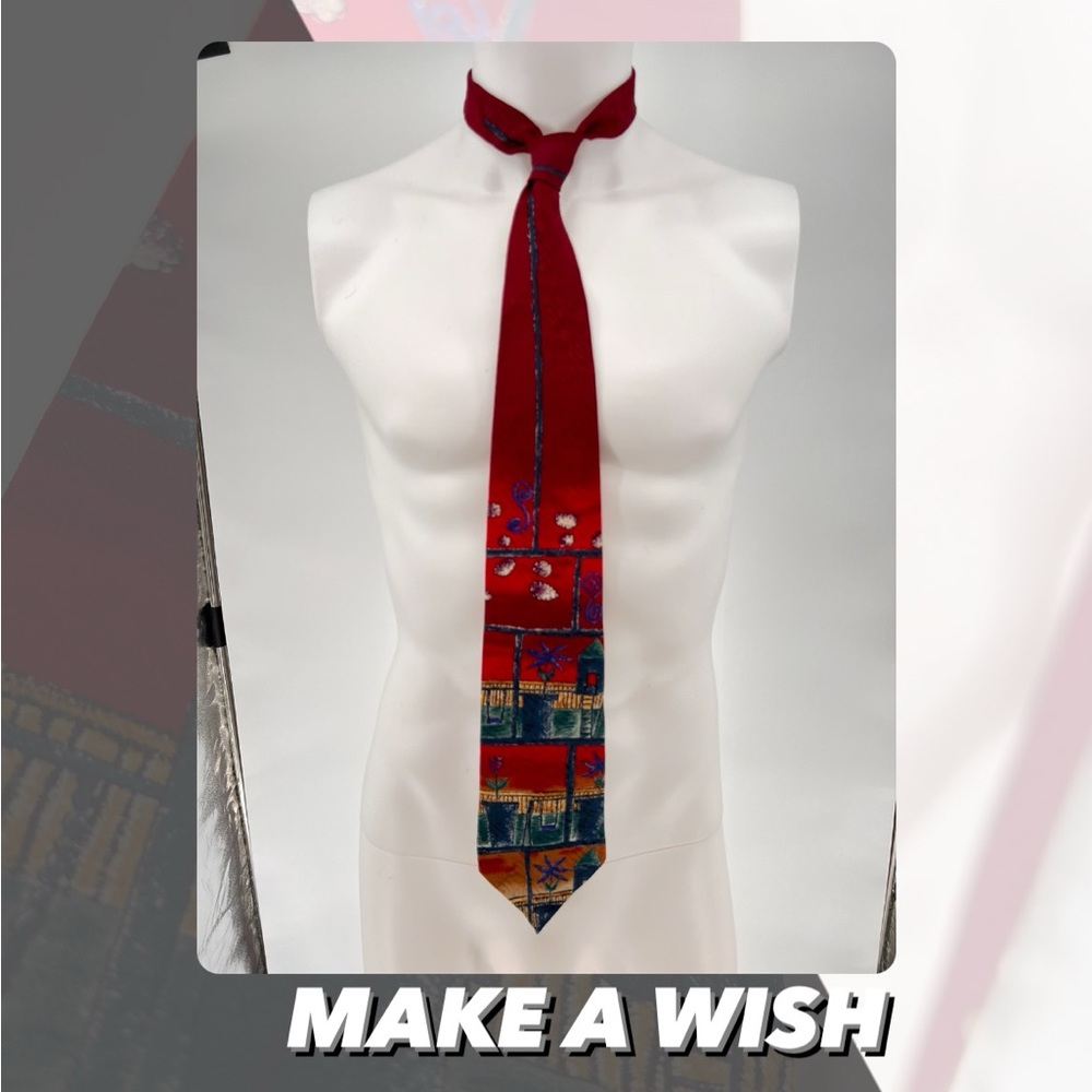 EUC Vintage Make A Wish Foundation Silk Tie